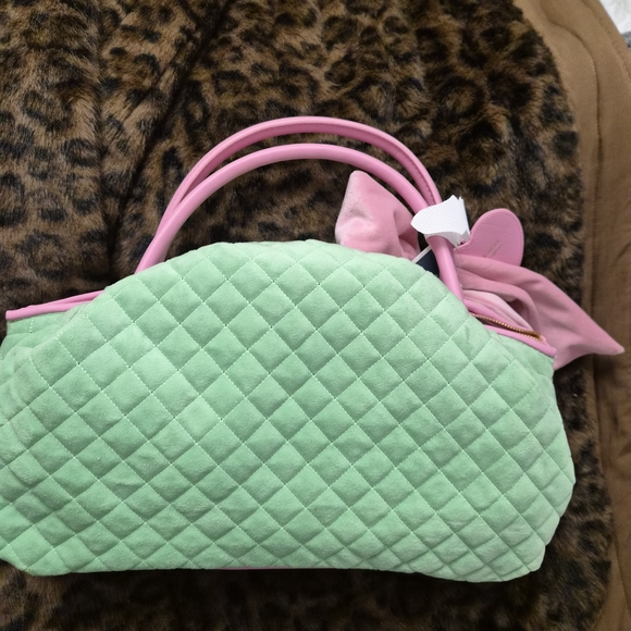 Juicy Couture Mint Green and Pink Quilted Shoulder Bag - Picture 3 of 3